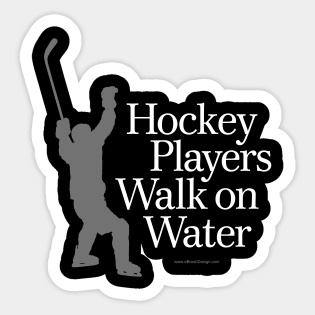 Hockey Players Walk On Water Sticker by eBrushDesign